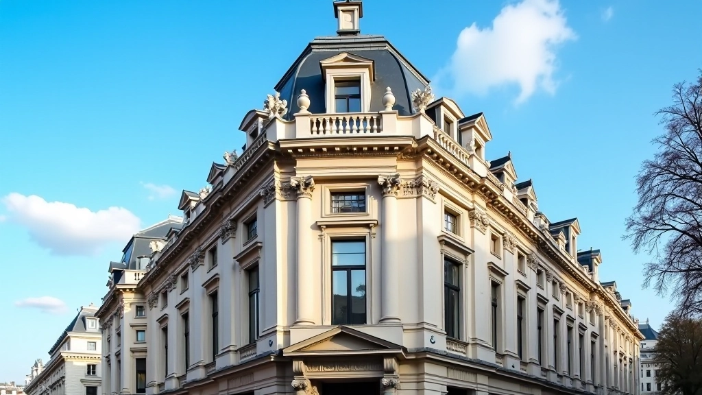 Bâtiment historique de gouvernance ou de banque représentant les institutions monétaires